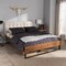Baxton Studio Mitchell Wood Beige Dark Metal Queen Size Platform Bed 136-7353 - alternate 5